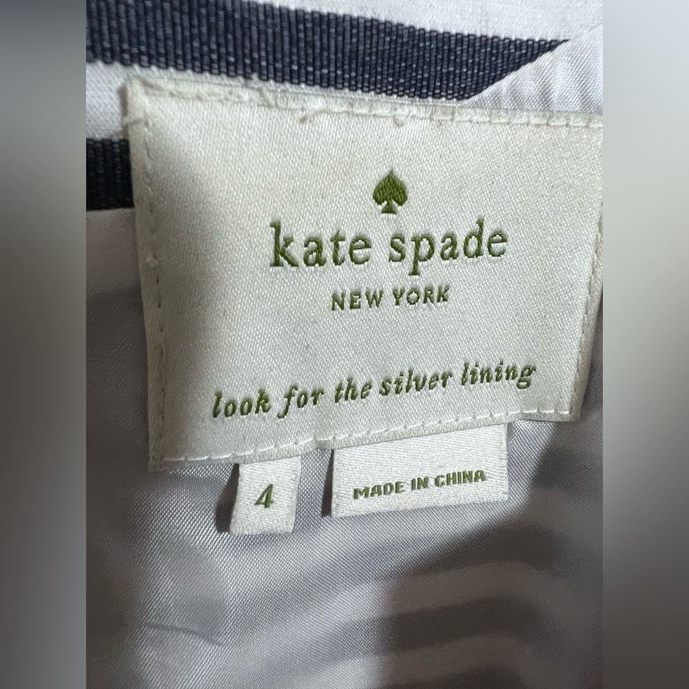 EUC Kate Spade 100% Cotton Blue and White Striped Sleeveless Dress W Tie… - Picture 5 of 6